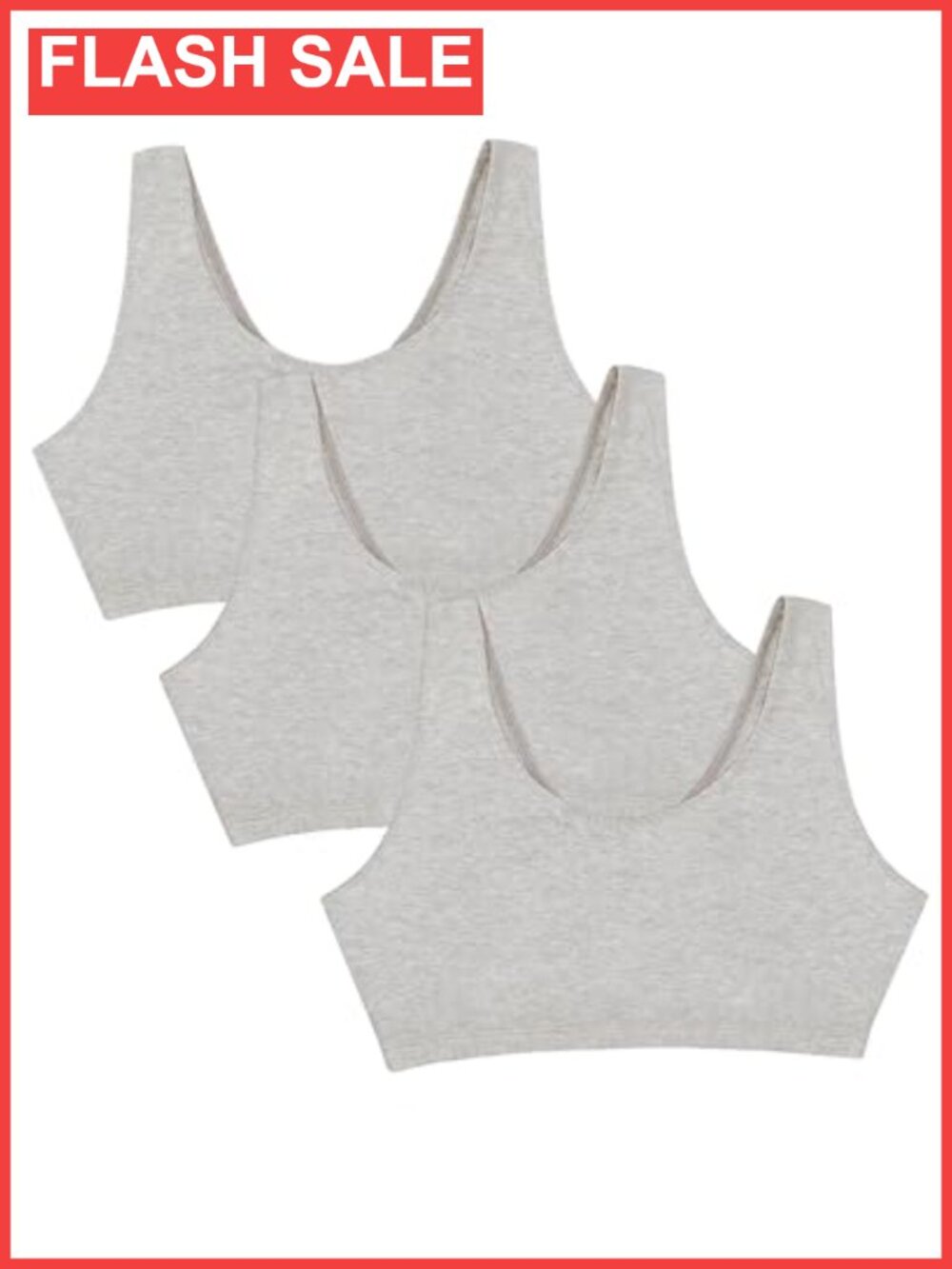 Wireless Cotton Sports Bra Multipack Full Coverage Pullover